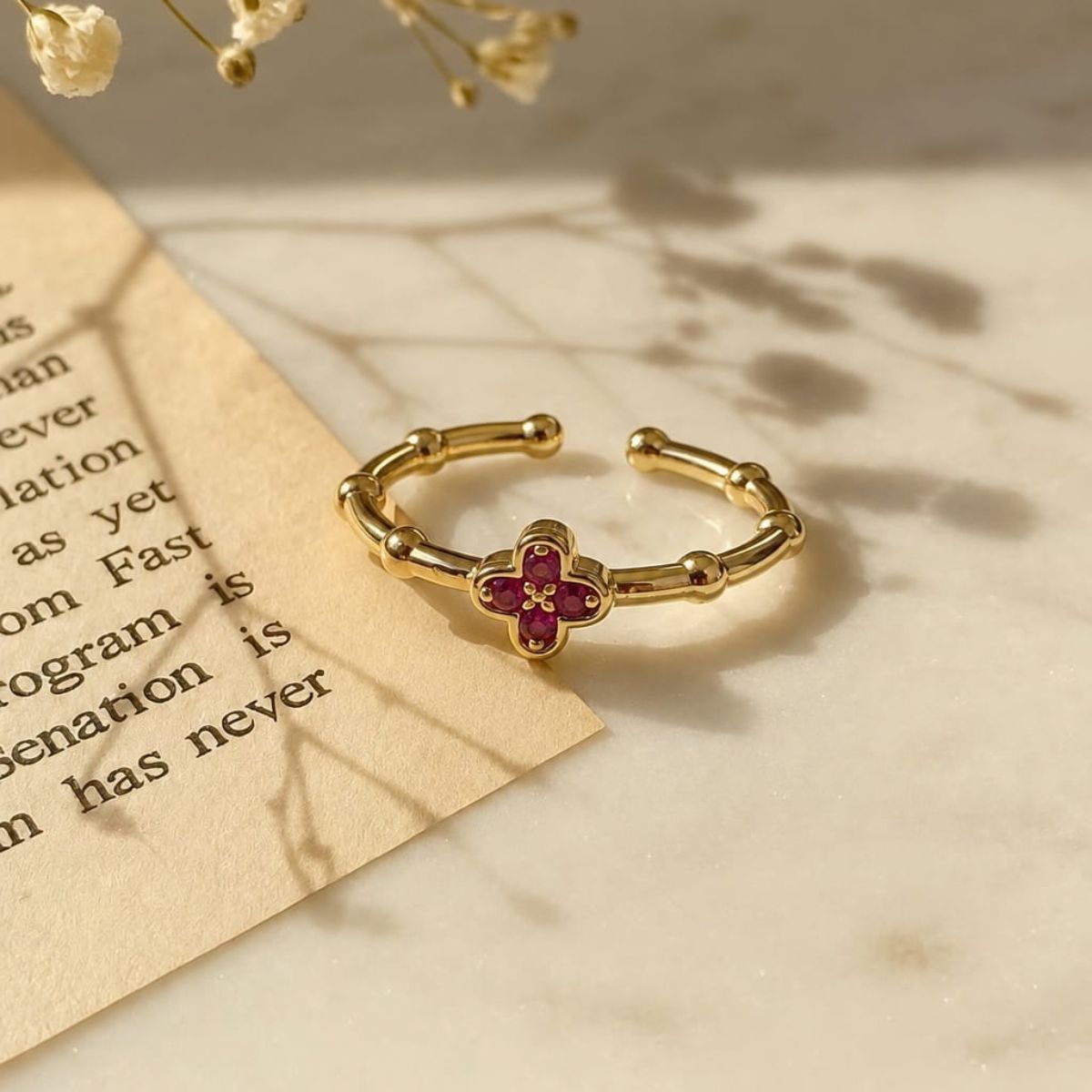 Ruby Bloom Ring