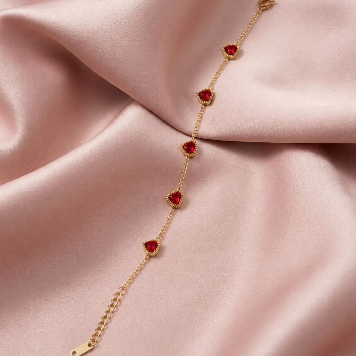 Ruby Heart Bracelet