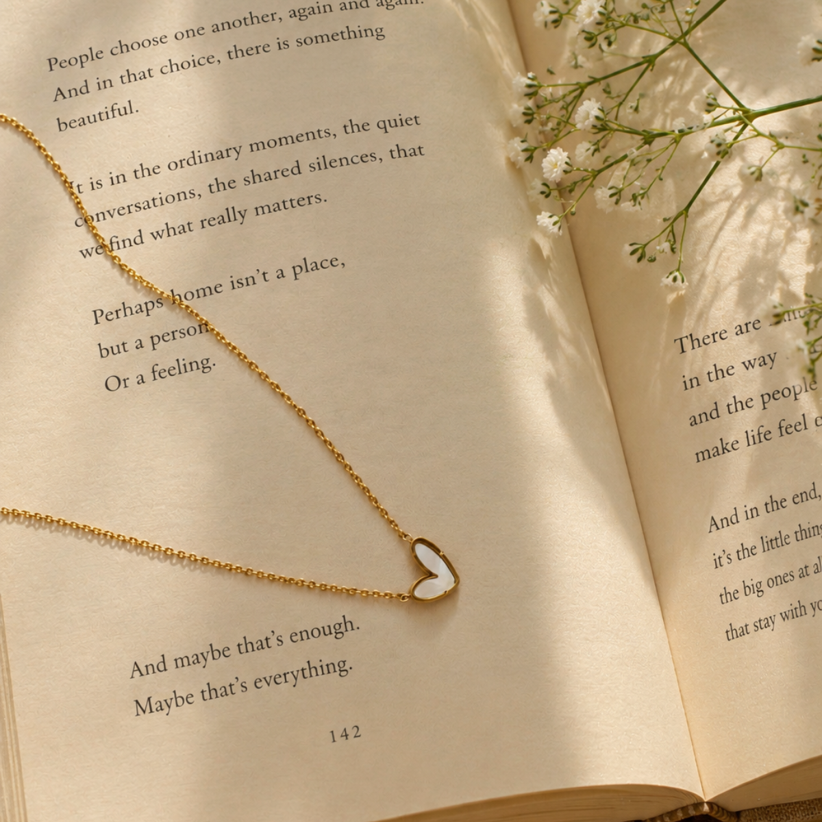 Amore Heart Necklace- White