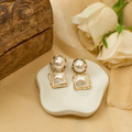 Pearl Square Drop Earrings